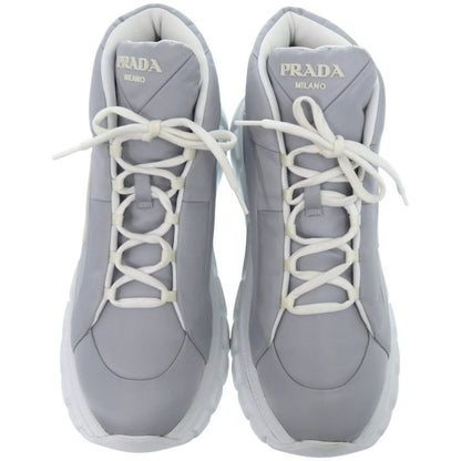 Prada High Cut Logo Re-Nylon Econyle Gray Sneakers