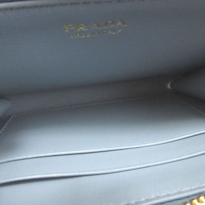 Prada Saffiano Triangle Saffiano Leather Triangle Plate Blue Key
