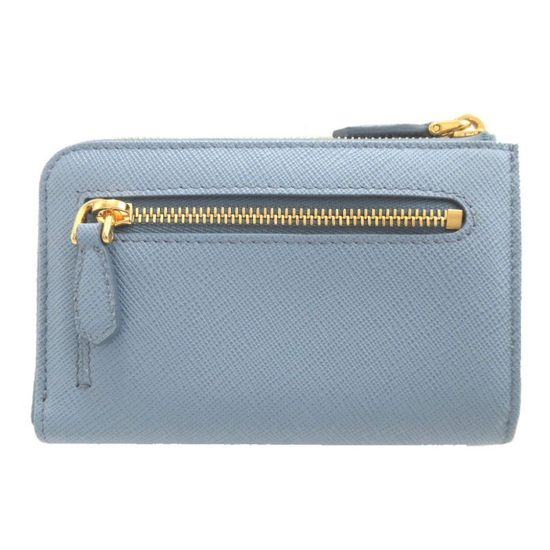 Prada Saffiano Triangle Saffiano Leather Triangle Plate Blue Key