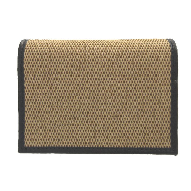 Gucci Horsebit Canvas Leather Beige Black Bifold Wallet
