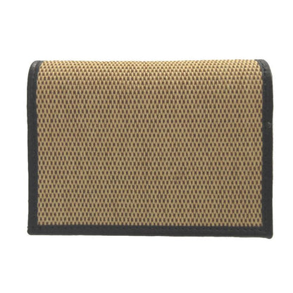 Gucci Horsebit Canvas Leather Beige Black Bifold Wallet