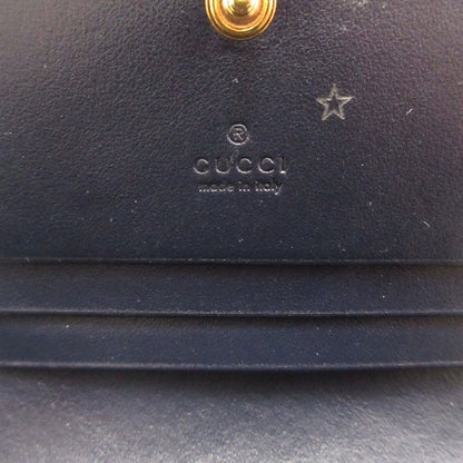 Gucci Horsebit Canvas Leather Beige Black Bifold Wallet