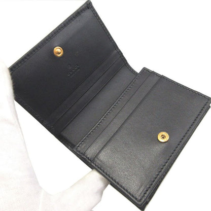 Gucci Horsebit Canvas Leather Beige Black Bifold Wallet