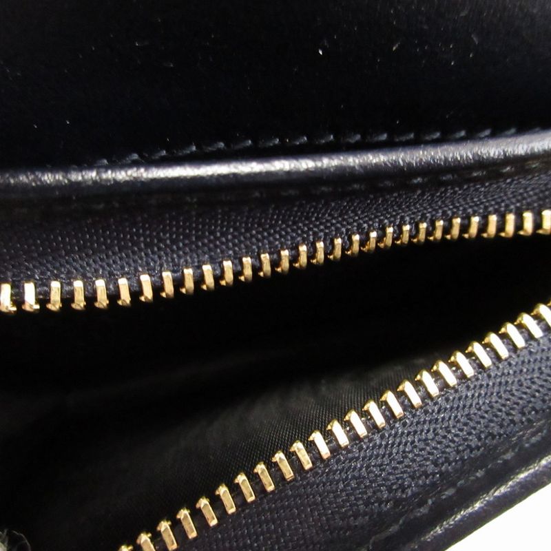 Gucci Horsebit Canvas Leather Beige Black Bifold Wallet