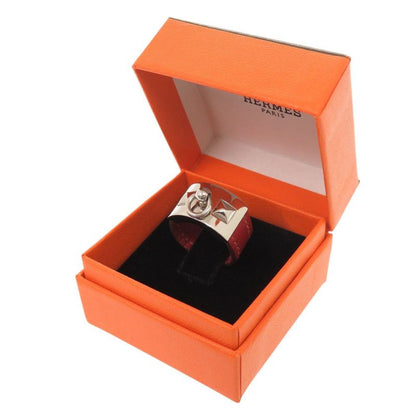 Hermes Collier de Chien L Metal Leather Red Ring