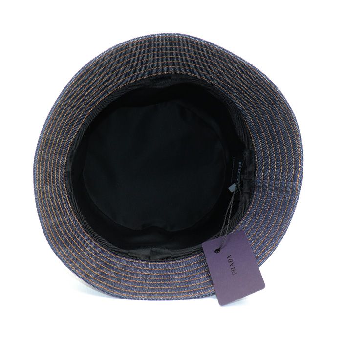 Prada Bucket Hat Denim Hat Navy L