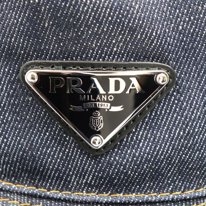 Prada Bucket Hat Denim Hat Navy L