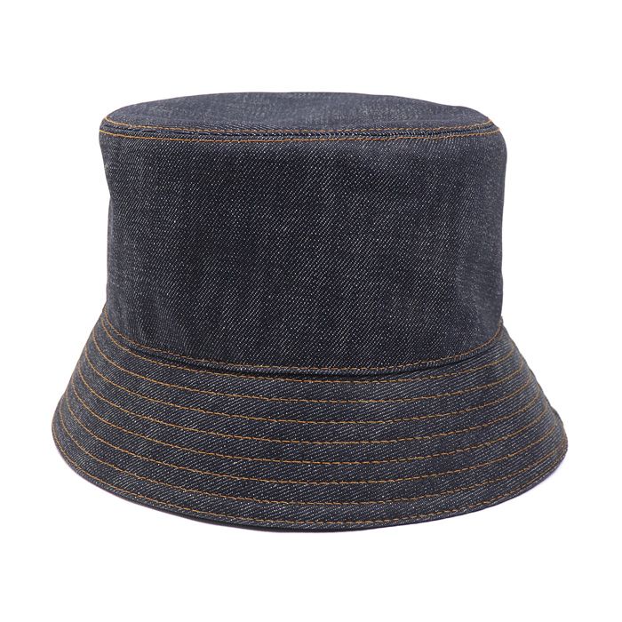 Prada Bucket Hat Denim Hat Navy L