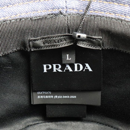 Prada Bucket Hat Denim Hat Navy L