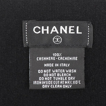 Chanel CC Logo Shawl Muffler Black Scarf