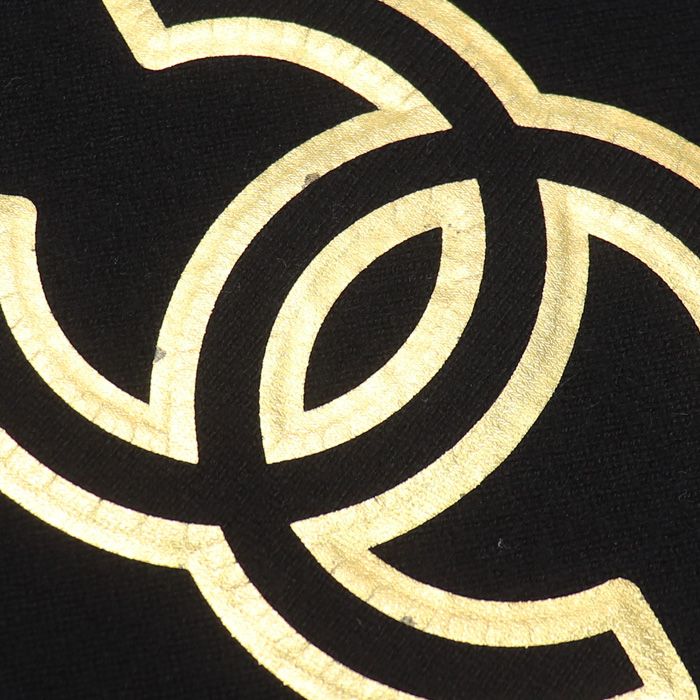 Chanel CC Logo Shawl Muffler Black Scarf
