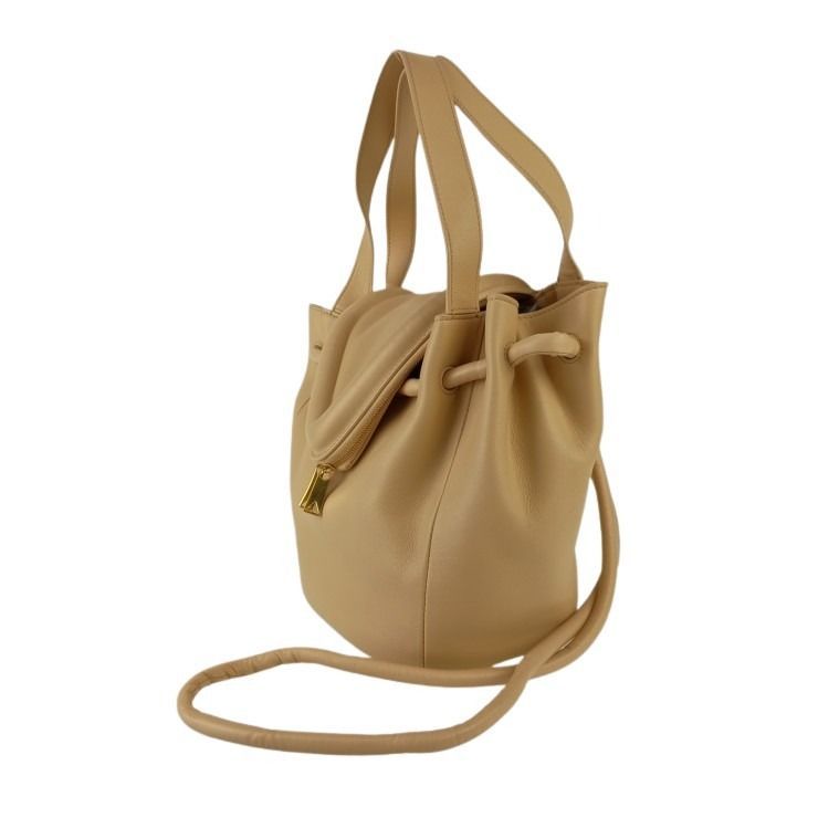 Bottega Veneta Shoulder Bag Beak Beige Leather 2-Way Gold