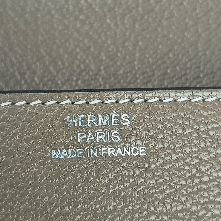 Hermes Coin Case Roulis Slim Etoupe Chevrumizol Silver