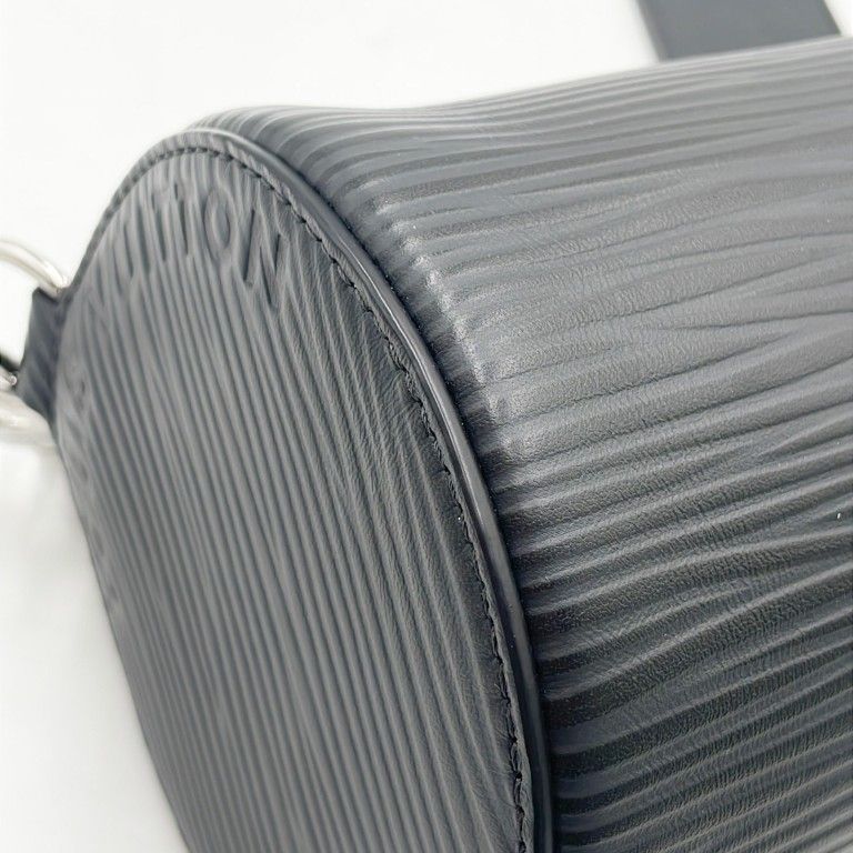 Louis Vuitton Handbag Soft Porochon PM Black Epi 2-Way Silver Hardw