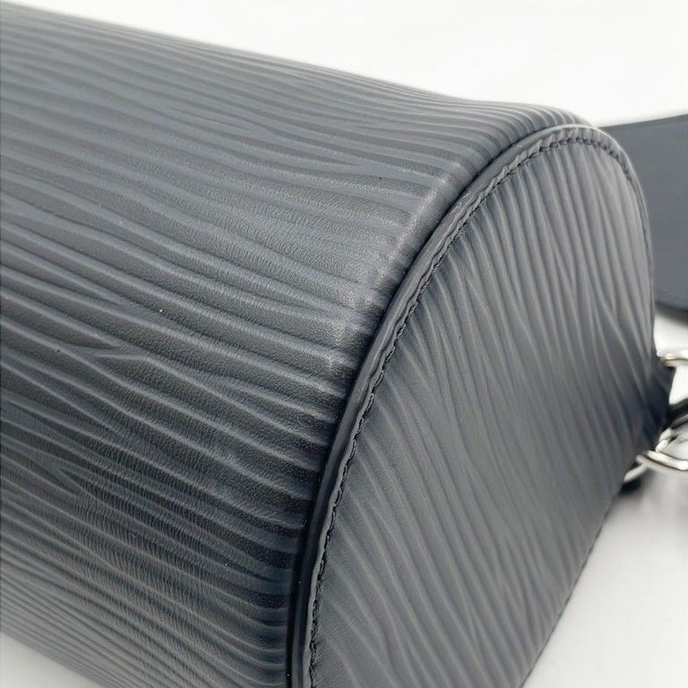 Louis Vuitton Handbag Soft Porochon PM Black Epi 2-Way Silver Hardw