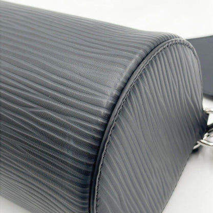 Louis Vuitton Handbag Soft Porochon PM Black Epi 2-Way Silver Hardw