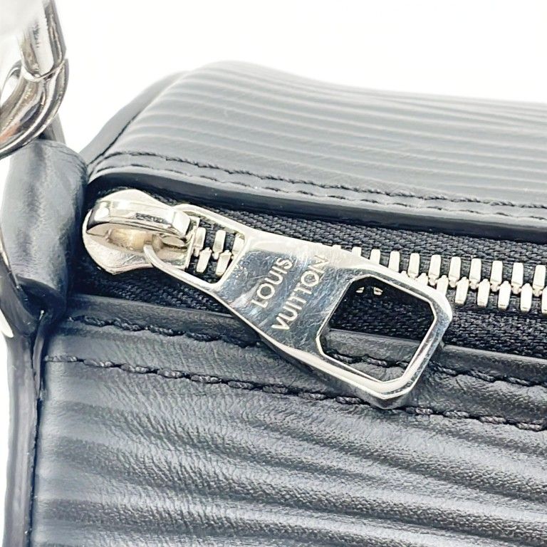 Louis Vuitton Handbag Soft Porochon PM Black Epi 2-Way Silver Hardw