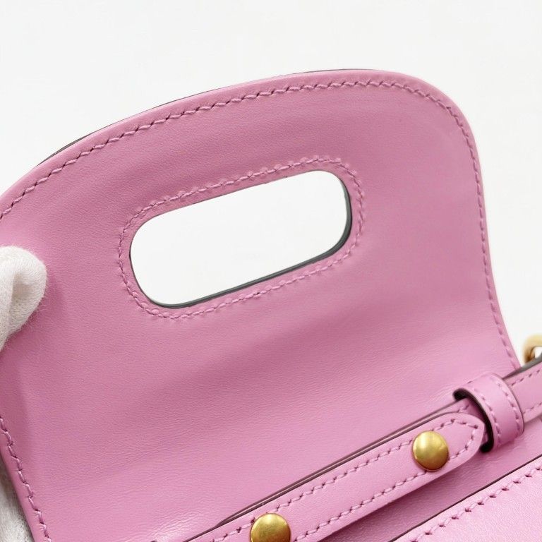 Gucci Handbag Bamboo Line Pink Calf 3Way