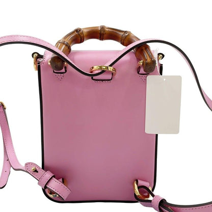 Gucci Handbag Bamboo Line Pink Calf 3Way