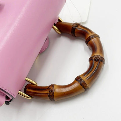 Gucci Handbag Bamboo Line Pink Calf 3Way