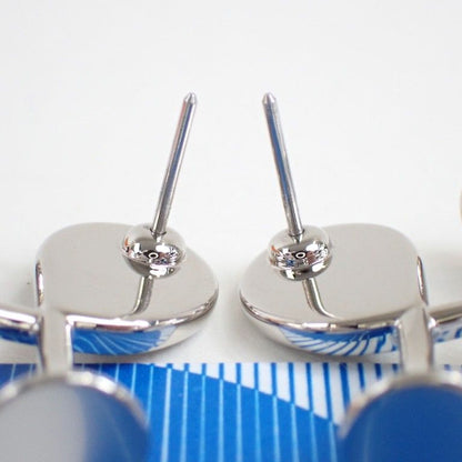 Hermes Earrings Col Black Silver Stainless Steel