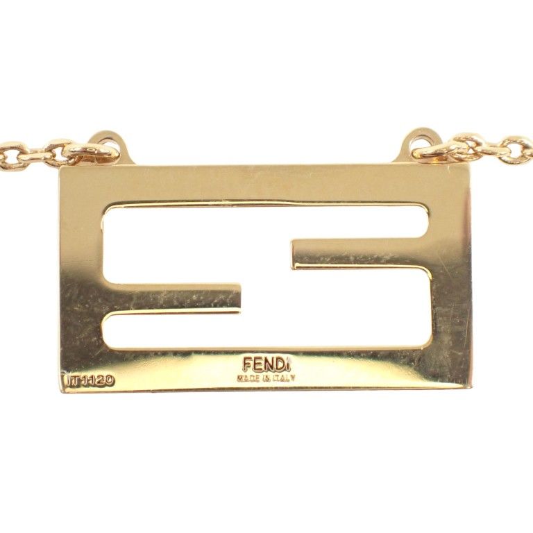 Fendi Necklace Is Gold Metal