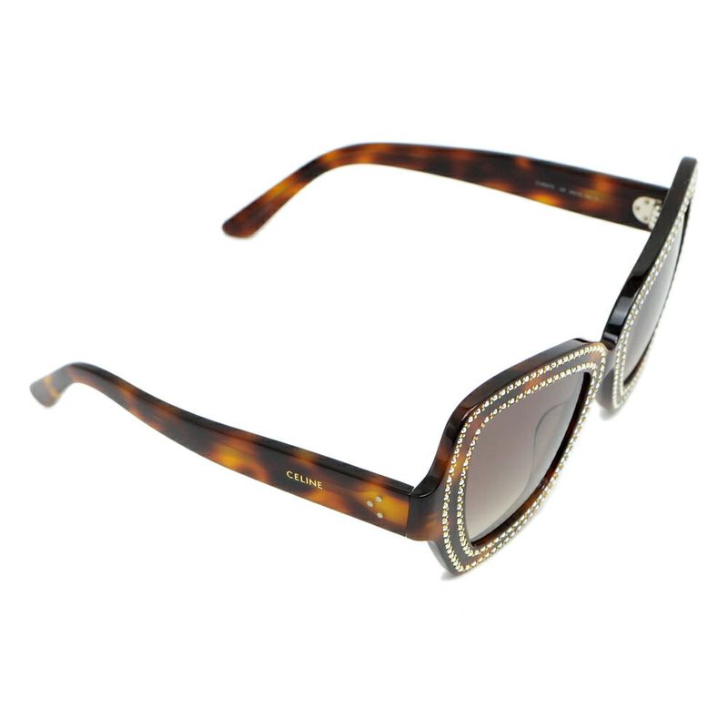 Celine Sunglasses Rhinestone Brown Silver