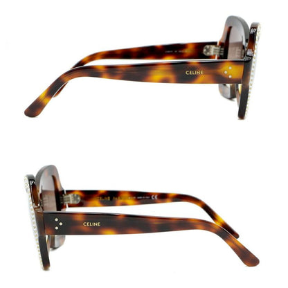 Celine Sunglasses Rhinestone Brown Silver