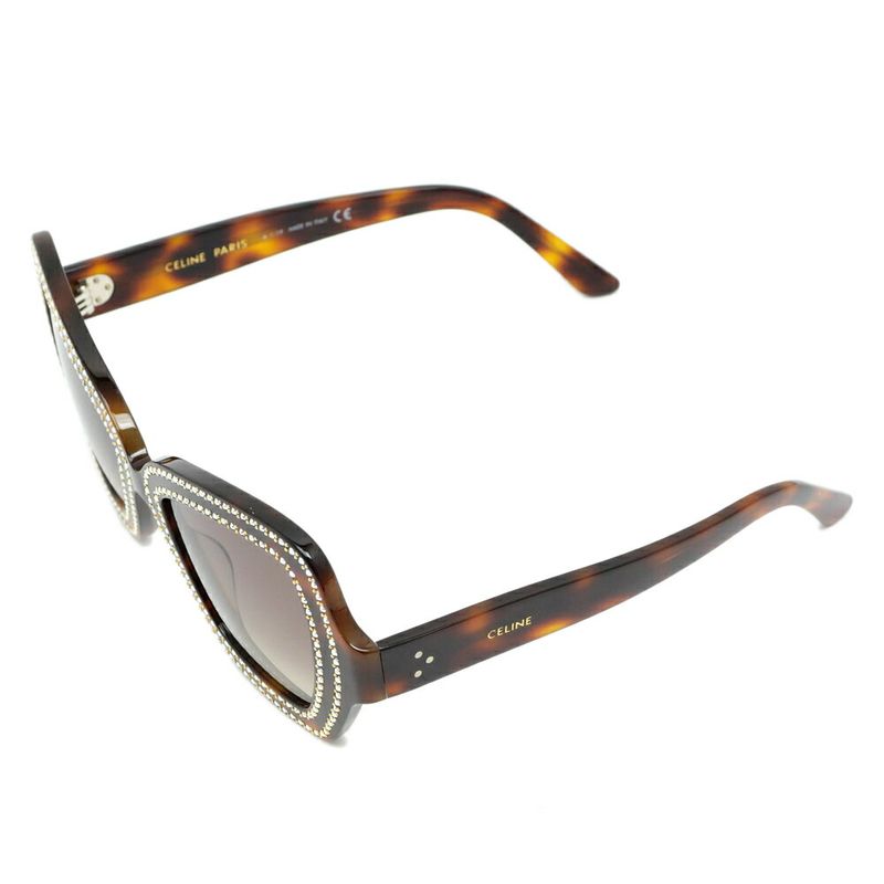 Celine Sunglasses Rhinestone Brown Silver