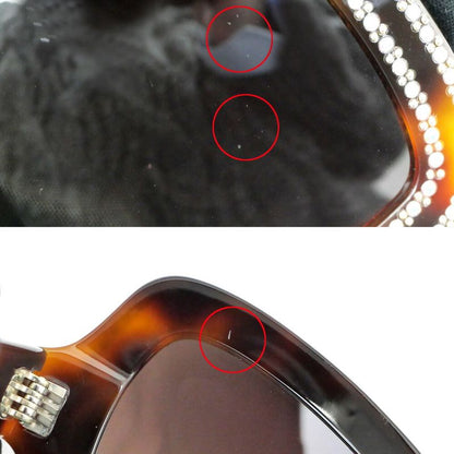 Celine Sunglasses Rhinestone Brown Silver