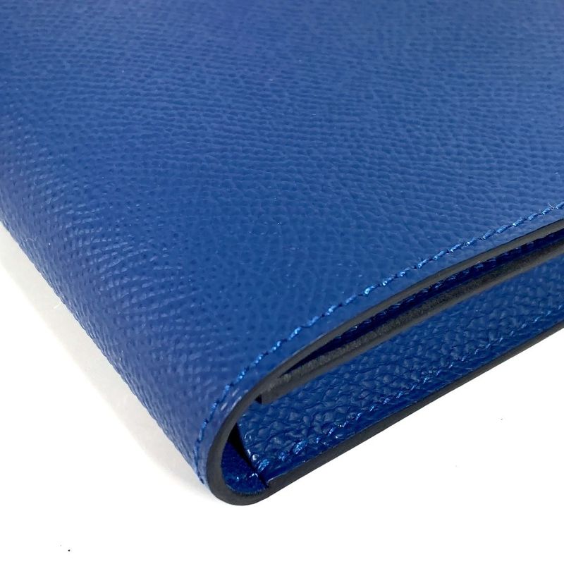 Hermes Long Wallet New-h Passant Toutemman Epsom Deep Blue