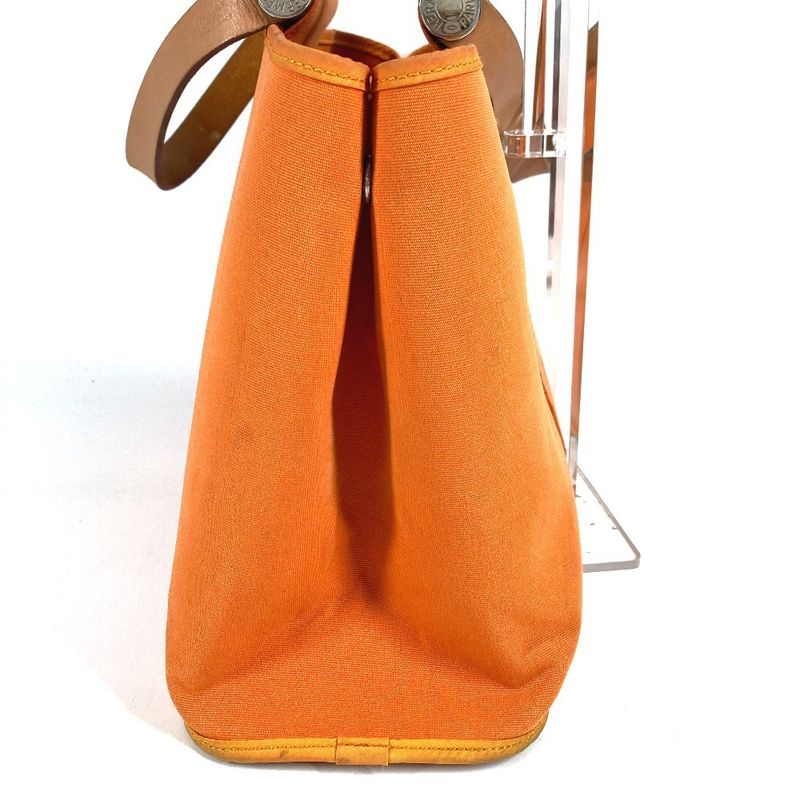 Hermes Tote Kabak Elan PM Canvas Leather Orange