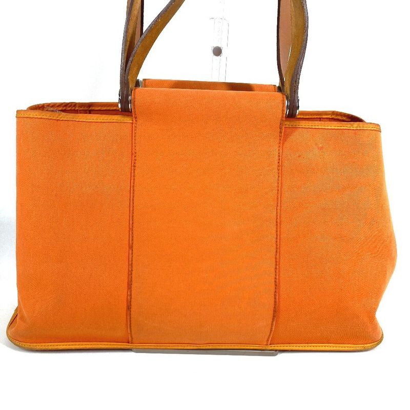 Hermes Tote Kabak Elan PM Canvas Leather Orange