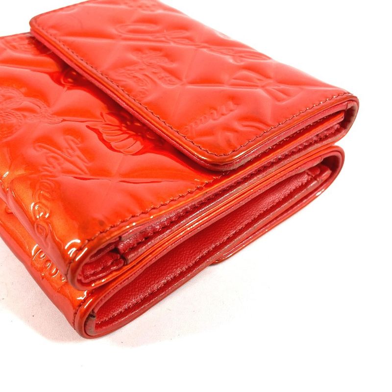 Chanel Trifold Wallet Icon Patent Leather Red
