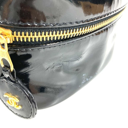 Chanel Handbag Vanity Bag CC Logo Enamel Black