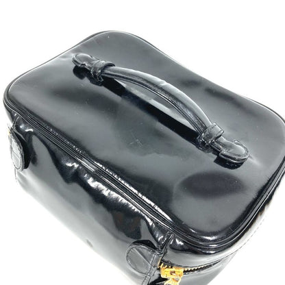 Chanel Handbag Vanity Bag CC Logo Enamel Black