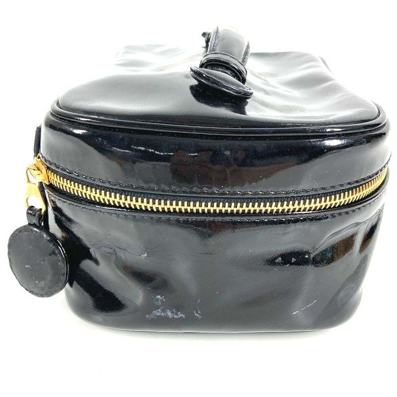 Chanel Handbag Vanity Bag CC Logo Enamel Black