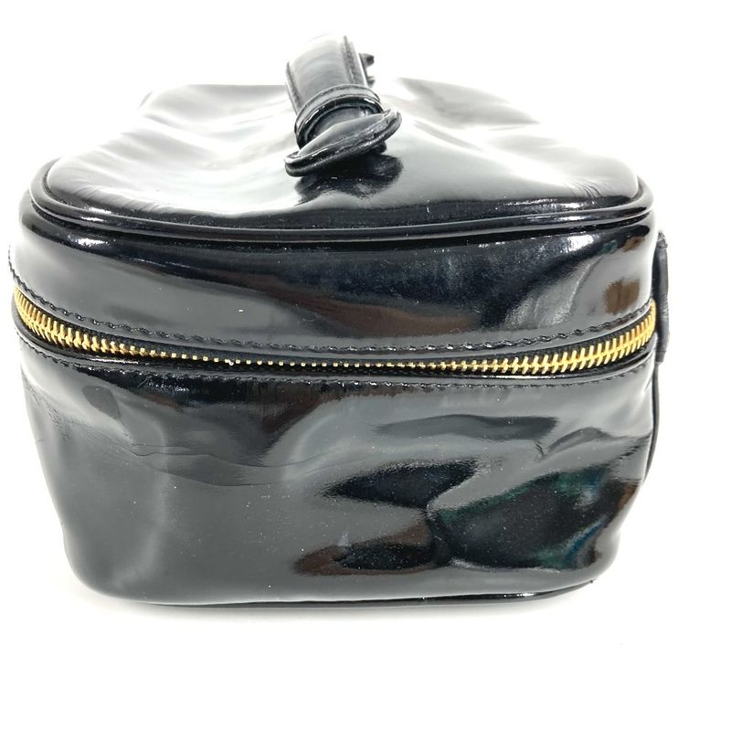 Chanel Handbag Vanity Bag CC Logo Enamel Black