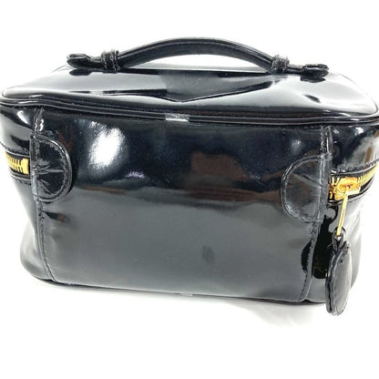 Chanel Handbag Vanity Bag CC Logo Enamel Black