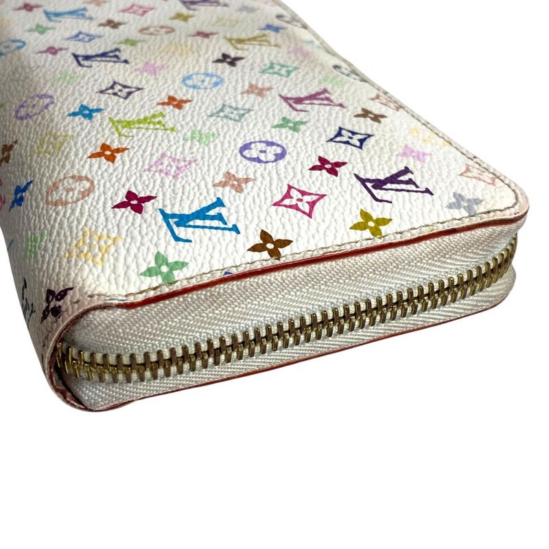Louis Vuitton Zippy Long Wallet Monogram Multicolor Canvas White