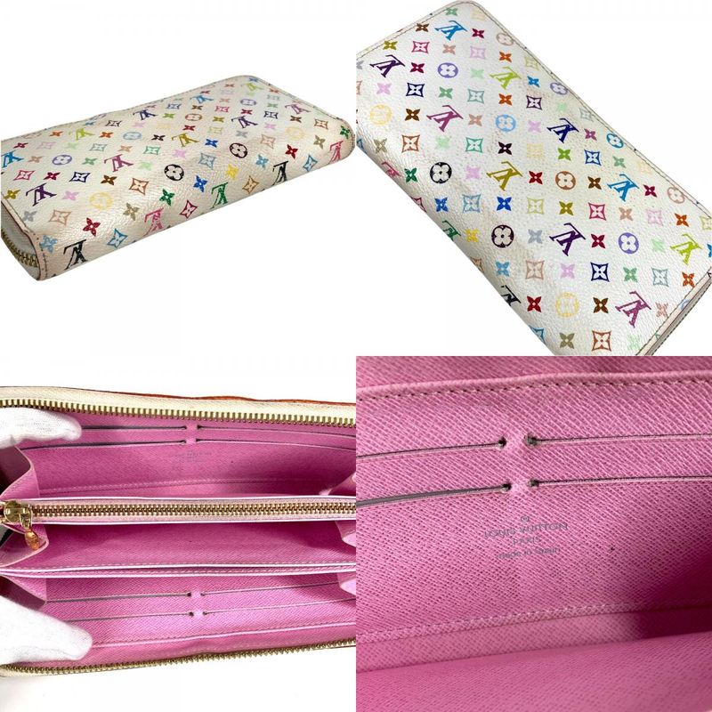Louis Vuitton Zippy Long Wallet Monogram Multicolor Canvas White