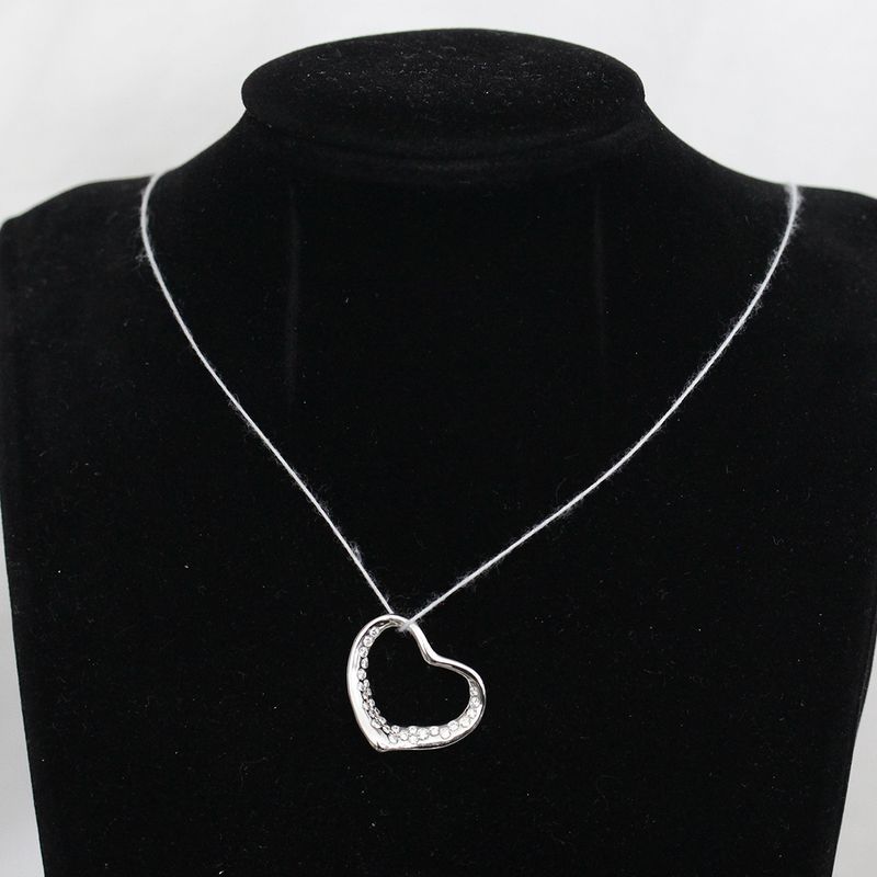 Tiffany & Co. Open Heart Pendant Top Diamond