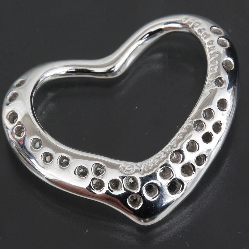 Tiffany & Co. Open Heart Pendant Top Diamond
