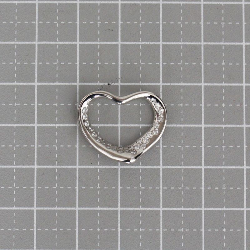 Tiffany & Co. Open Heart Pendant Top Diamond