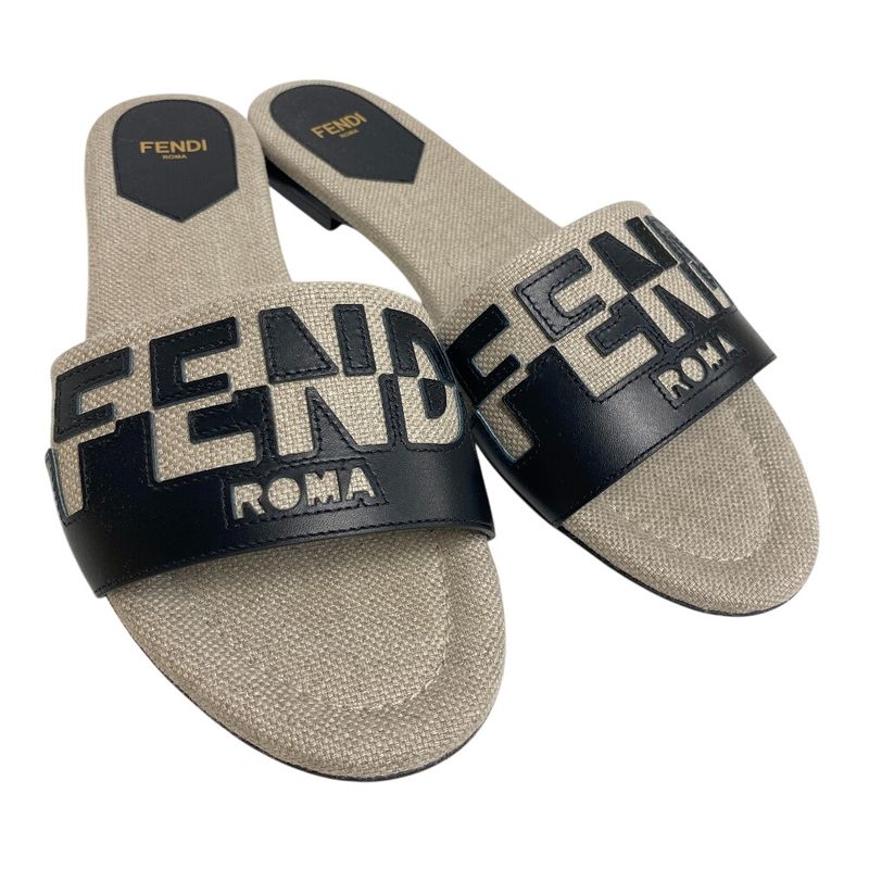 Fendi Slide Sandals Black