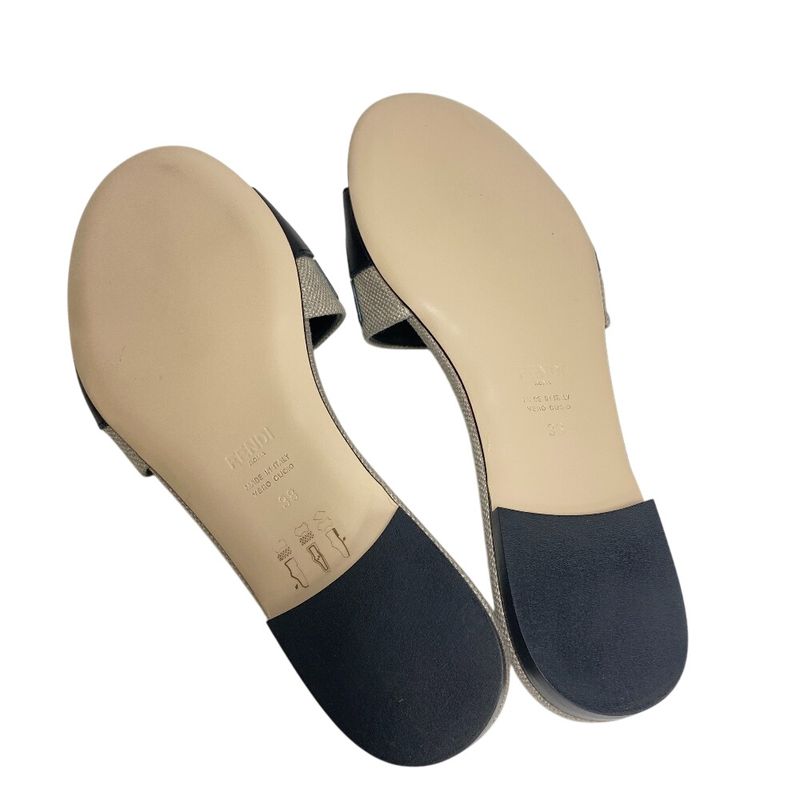 Fendi Slide Sandals Black