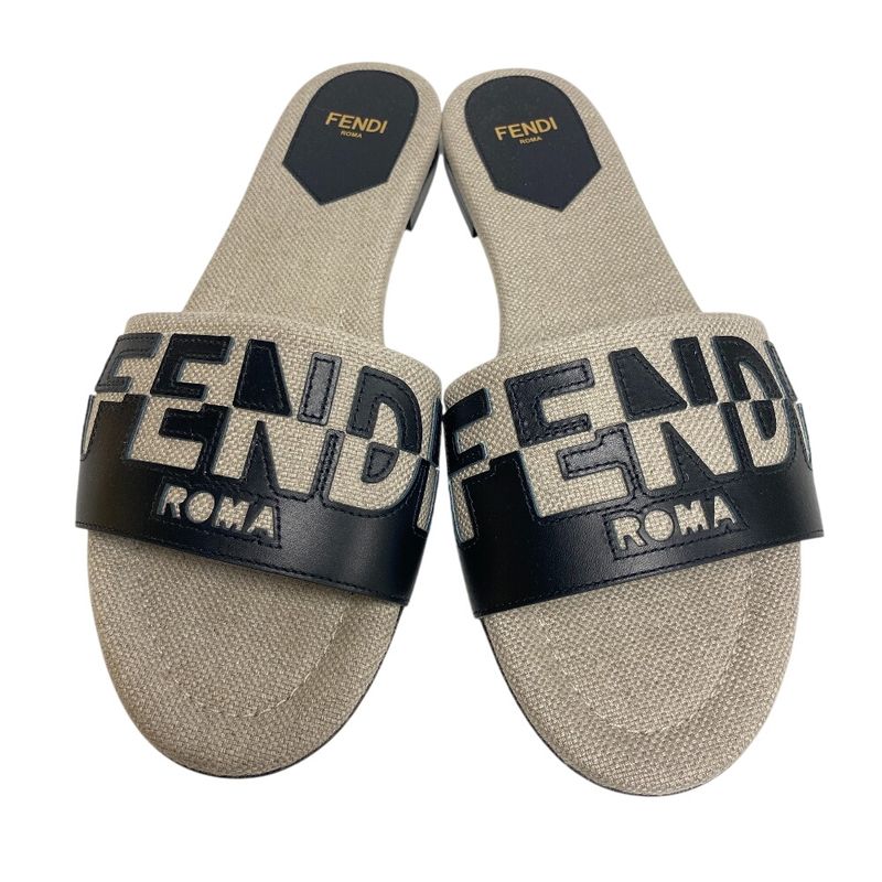 Fendi Slide Sandals Black