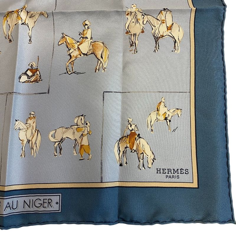 Hermes Carre 45 Scarf Blue