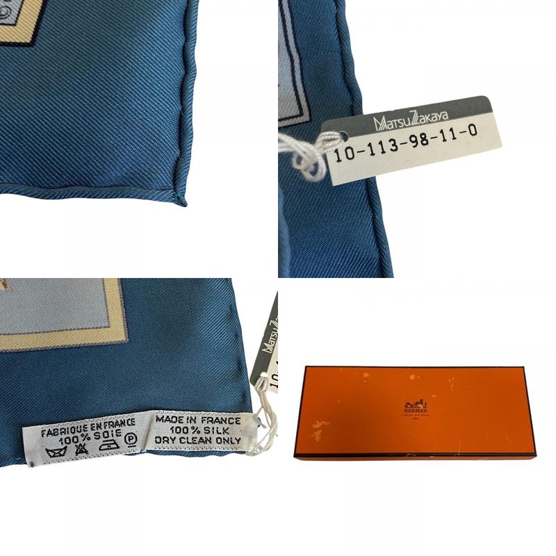 Hermes Carre 45 Scarf Blue