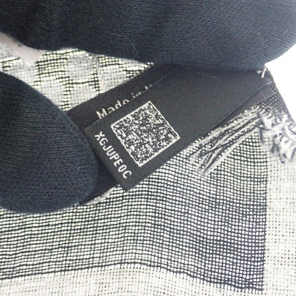 Chanel Logo Muffler CC Wool Silk Black Scarf